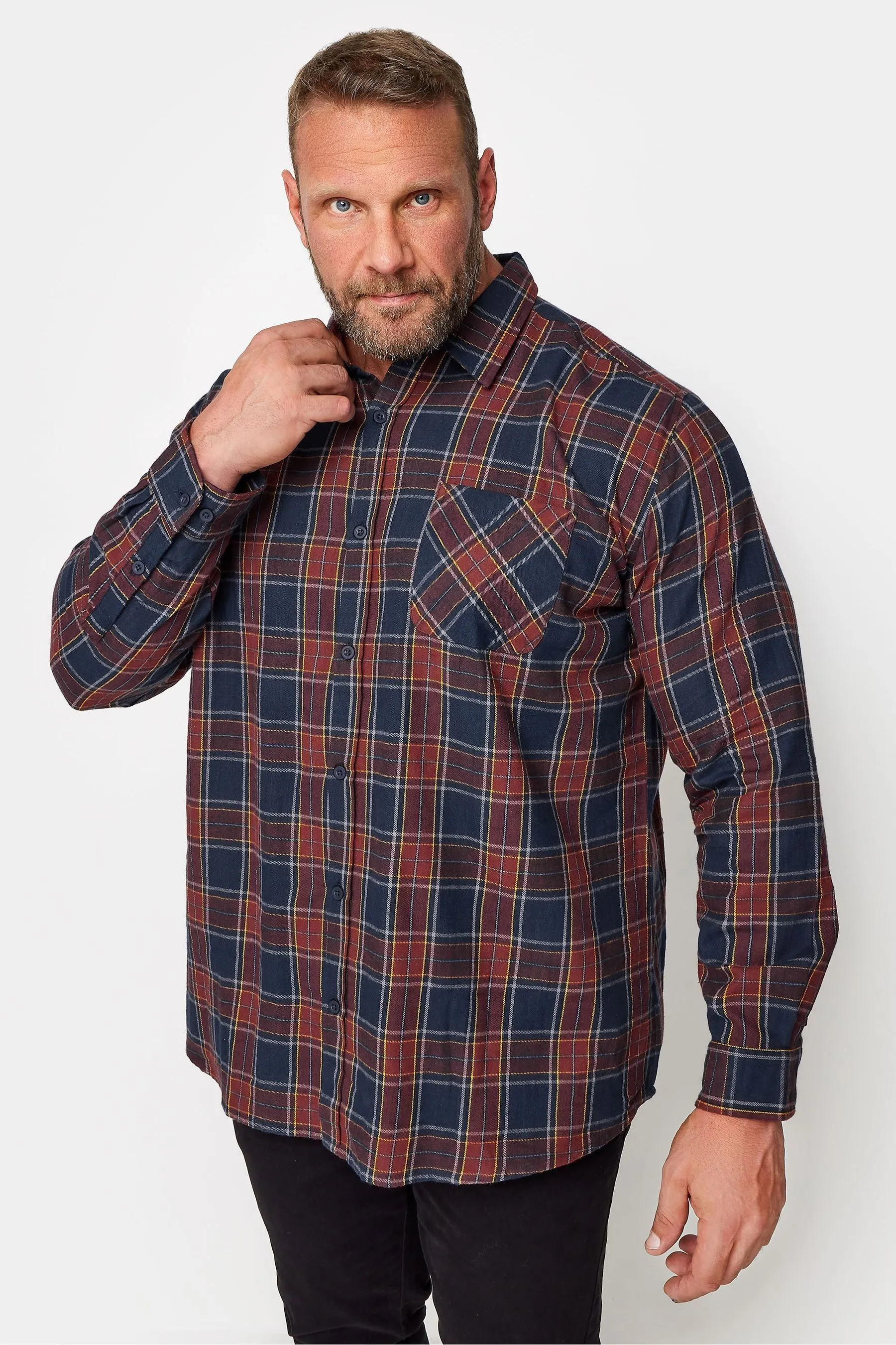 BadRhino - Big &Tall - Camicia con A quadri spazzolata