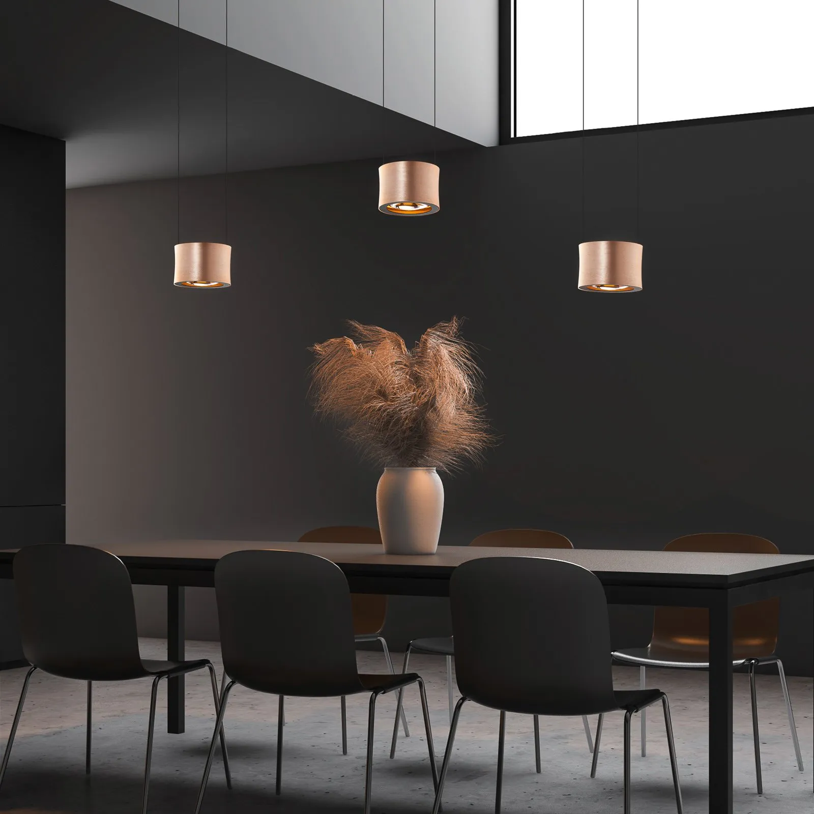 BANKAMP Impulse LED a sospensione 3 luci oro rosé
