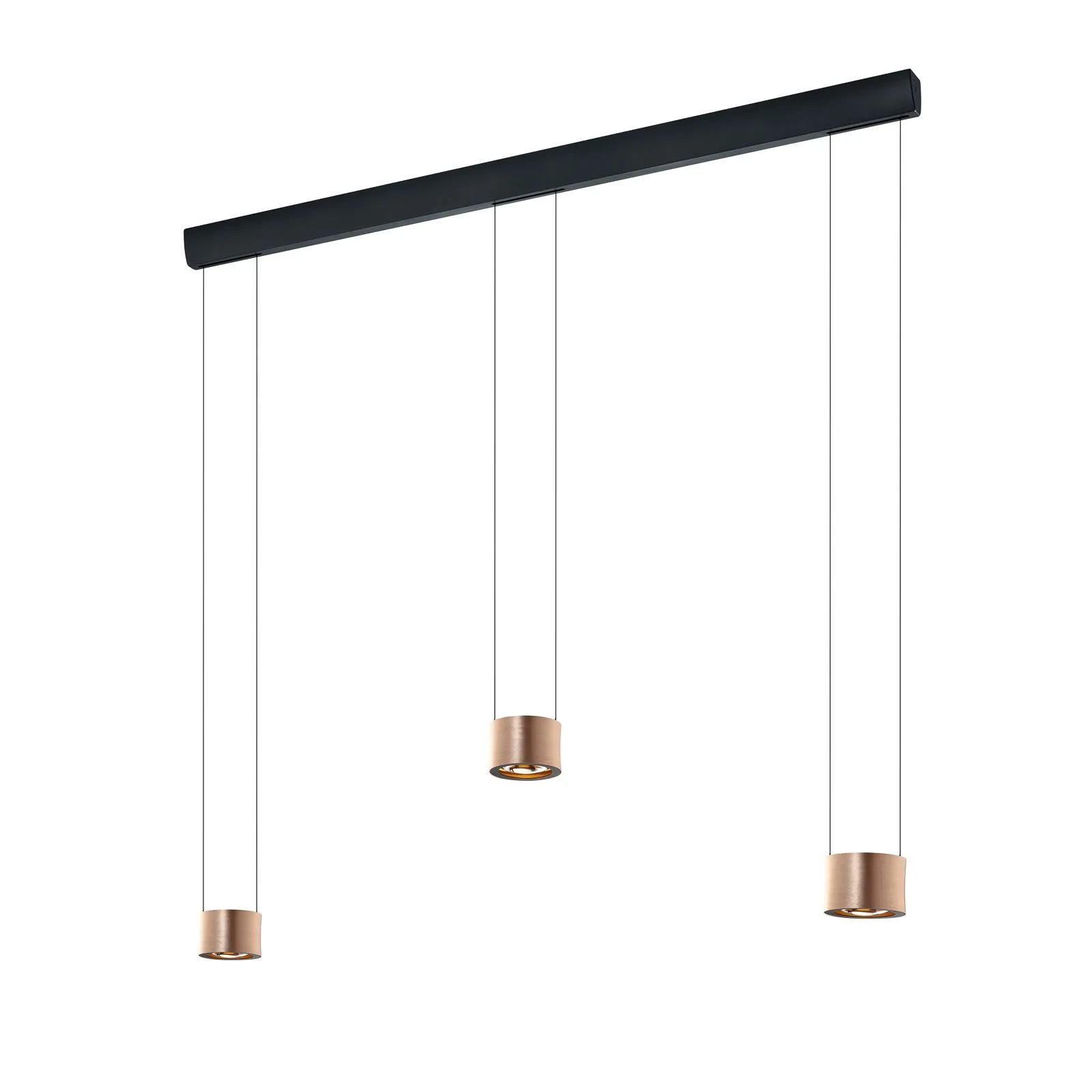 BANKAMP Impulse LED a sospensione 3 luci oro rosé