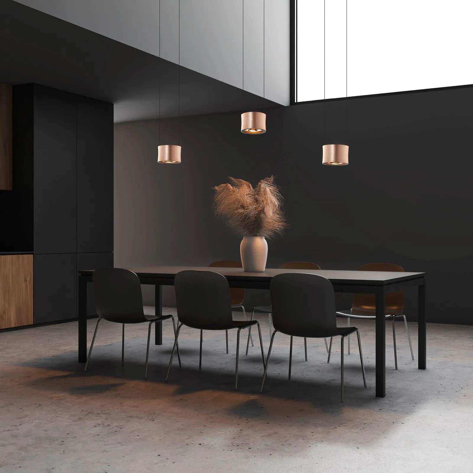 BANKAMP Impulse LED a sospensione 3 luci oro rosé