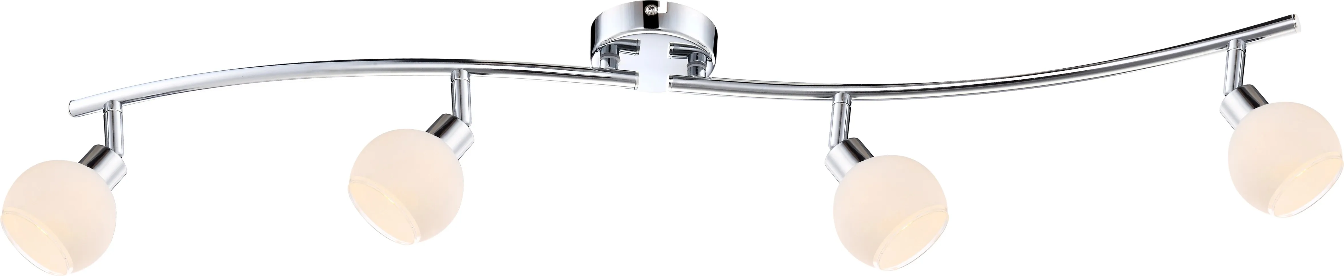 Barra a 4 faretti LED Siony vetro e cromo 17,5 cm x 80 cm x 8,5 cm