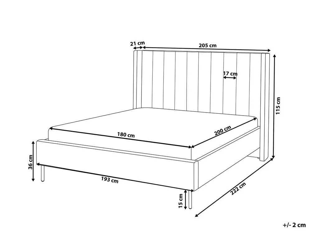 Bed Boucle VILLETTE 180 x 200 cm (EU Super King) Beige