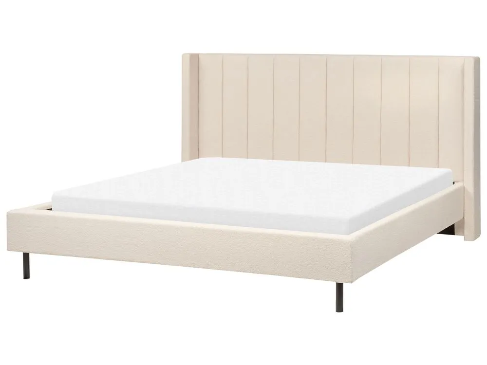 Bed Boucle VILLETTE 180 x 200 cm (EU Super King) Beige