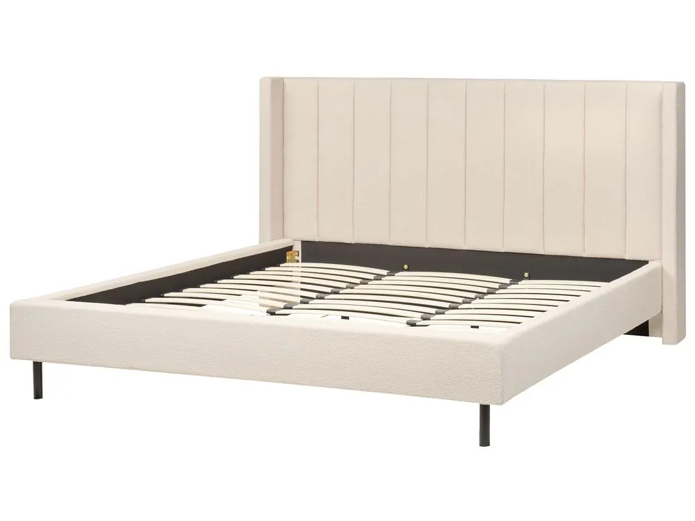 Bed Boucle VILLETTE 180 x 200 cm (EU Super King) Beige