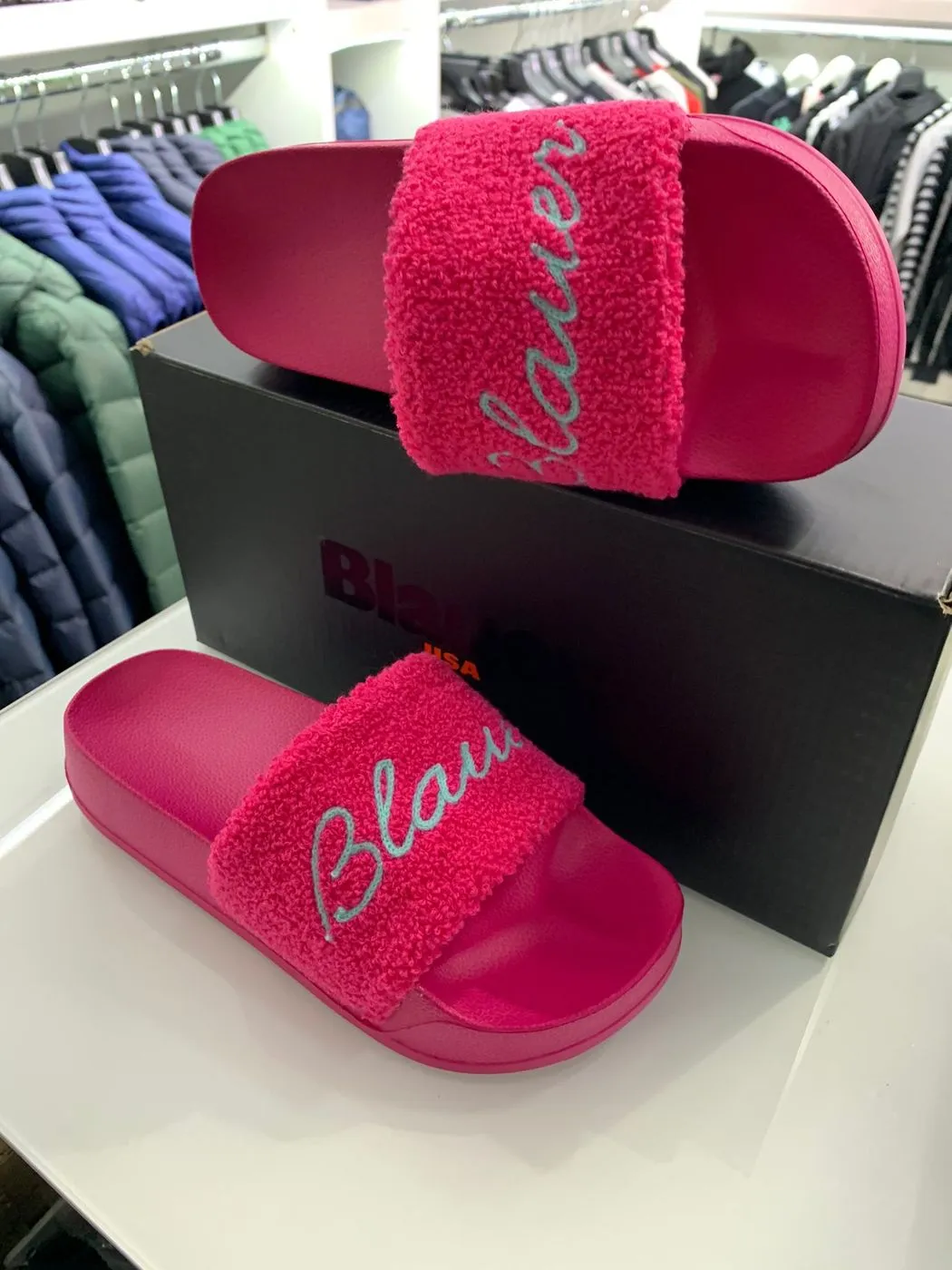 Blauer Ciabatte Yuba Fuxia Celeste