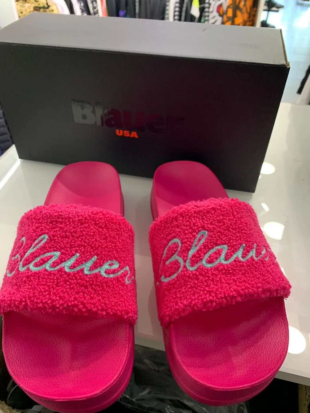 Blauer Ciabatte Yuba Fuxia Celeste