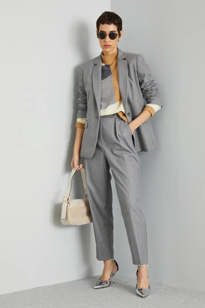 Blazer in saglia con cintura