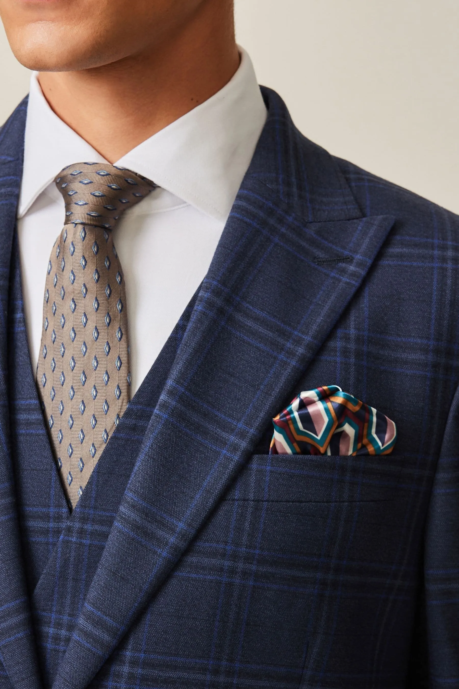 Blu  - completo slim A quadri vivace Giacca