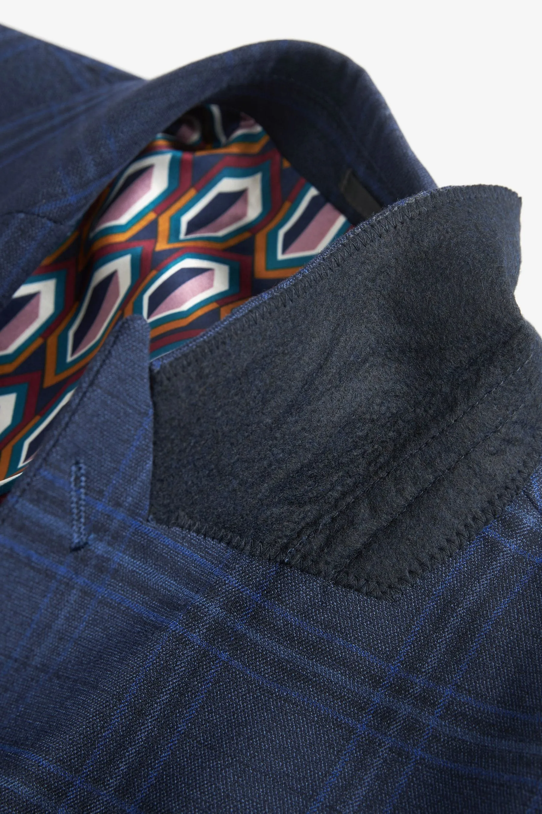 Blu  - completo slim A quadri vivace Giacca