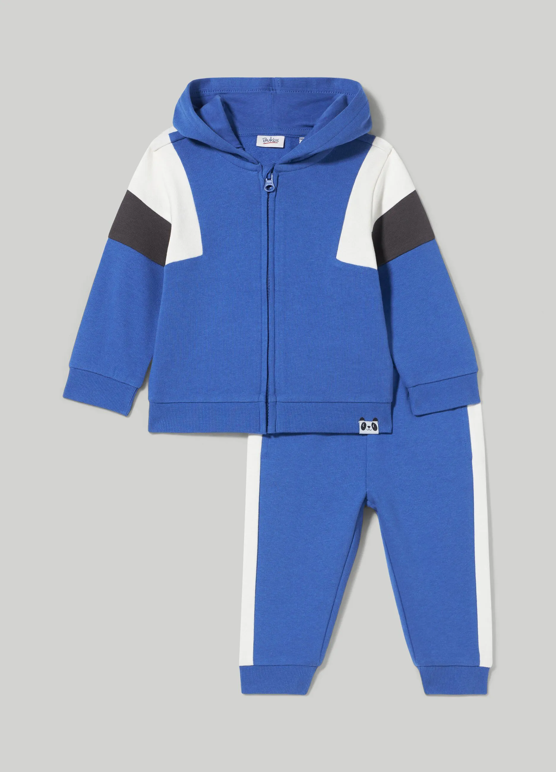 BLUKIDS  Jogging set in felpa di cotone neonato