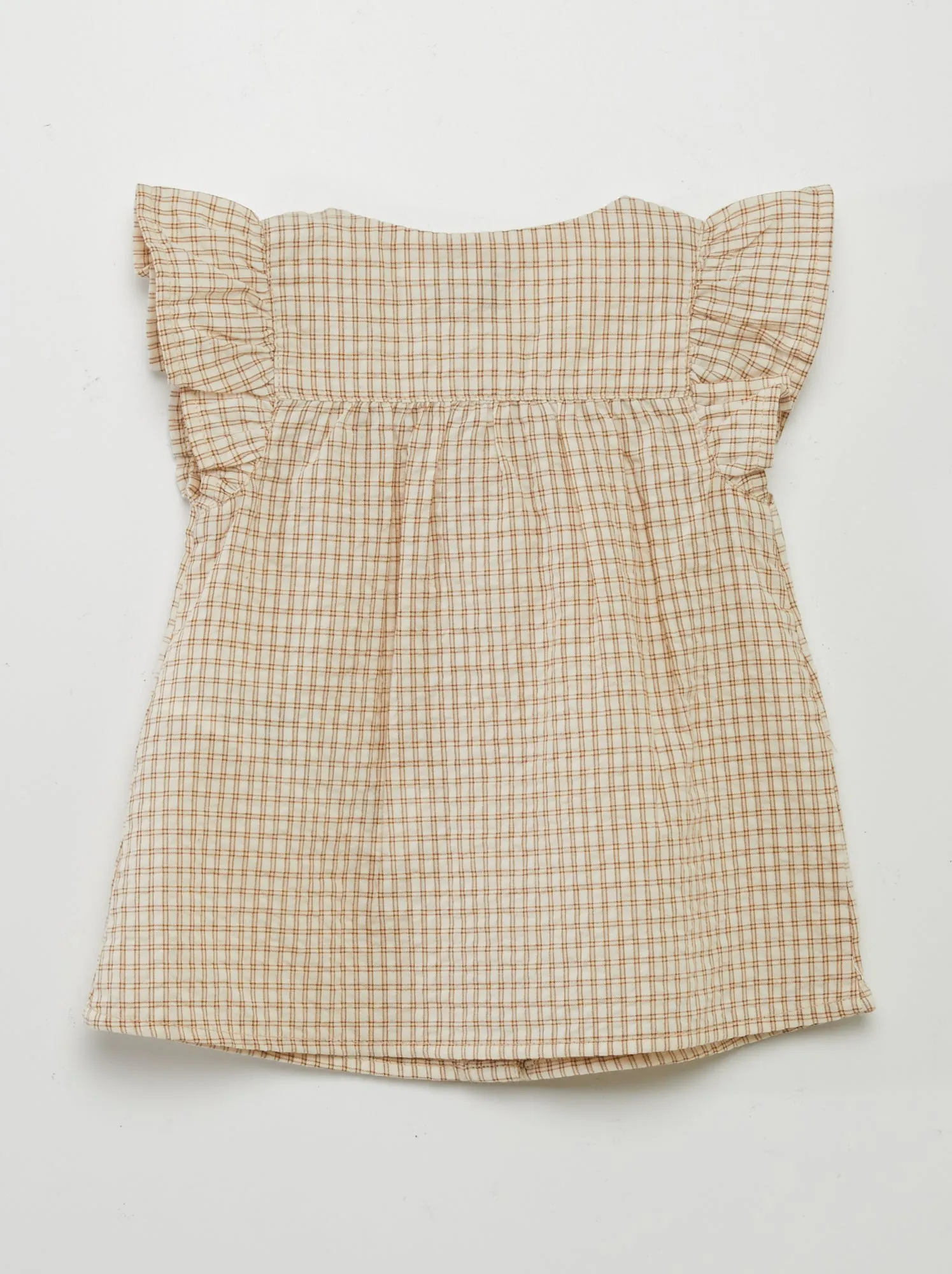 Blusa a quadri stile vichy - BEIGE