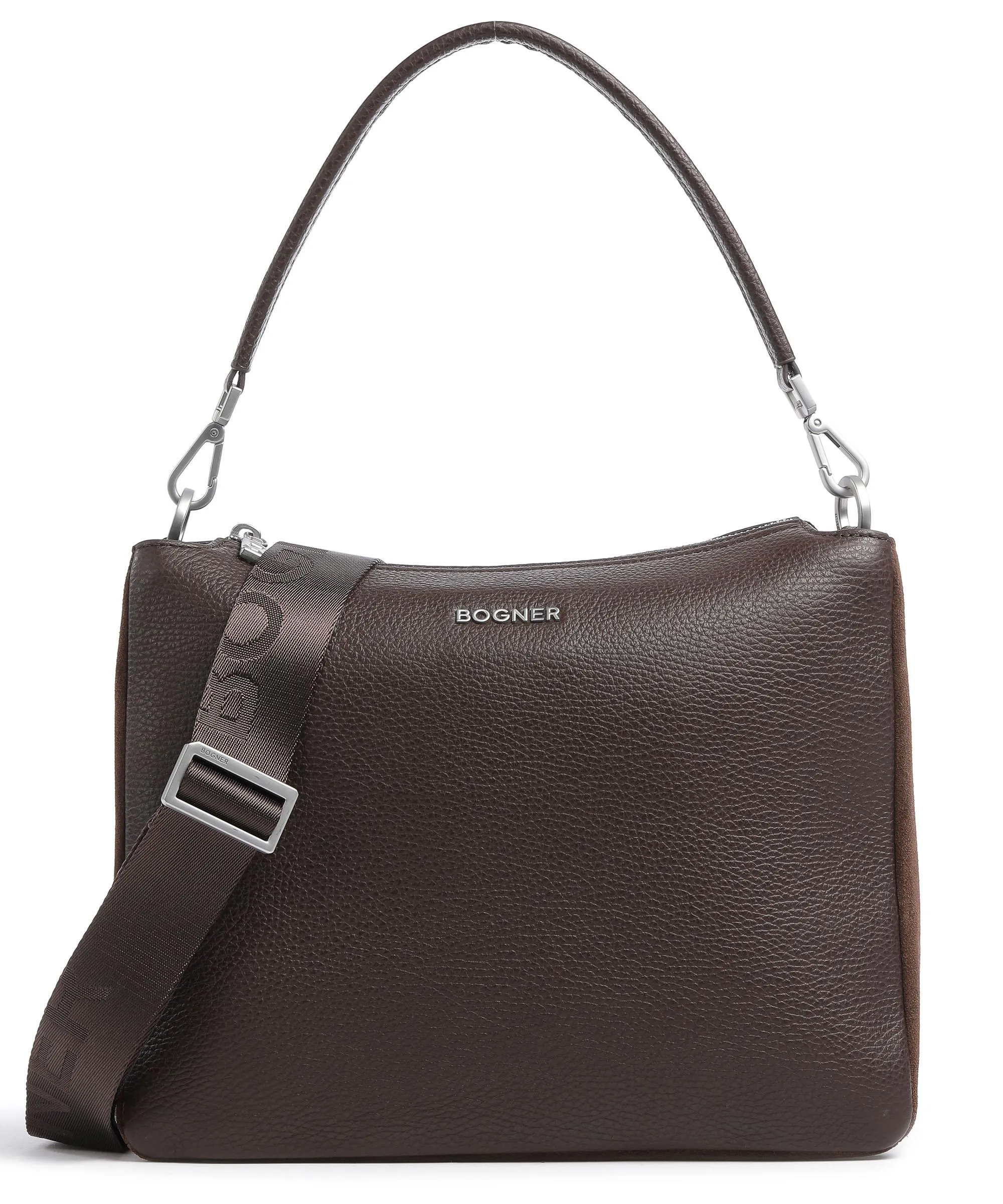  Bogner Andermatt Marie Borsa a spalla pelle granulata marrone scuro  