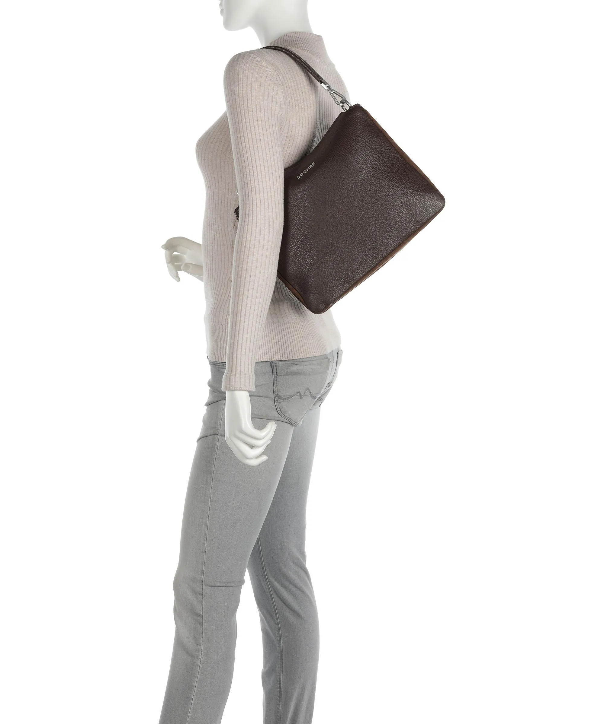  Bogner Andermatt Marie Borsa a spalla pelle granulata marrone scuro  