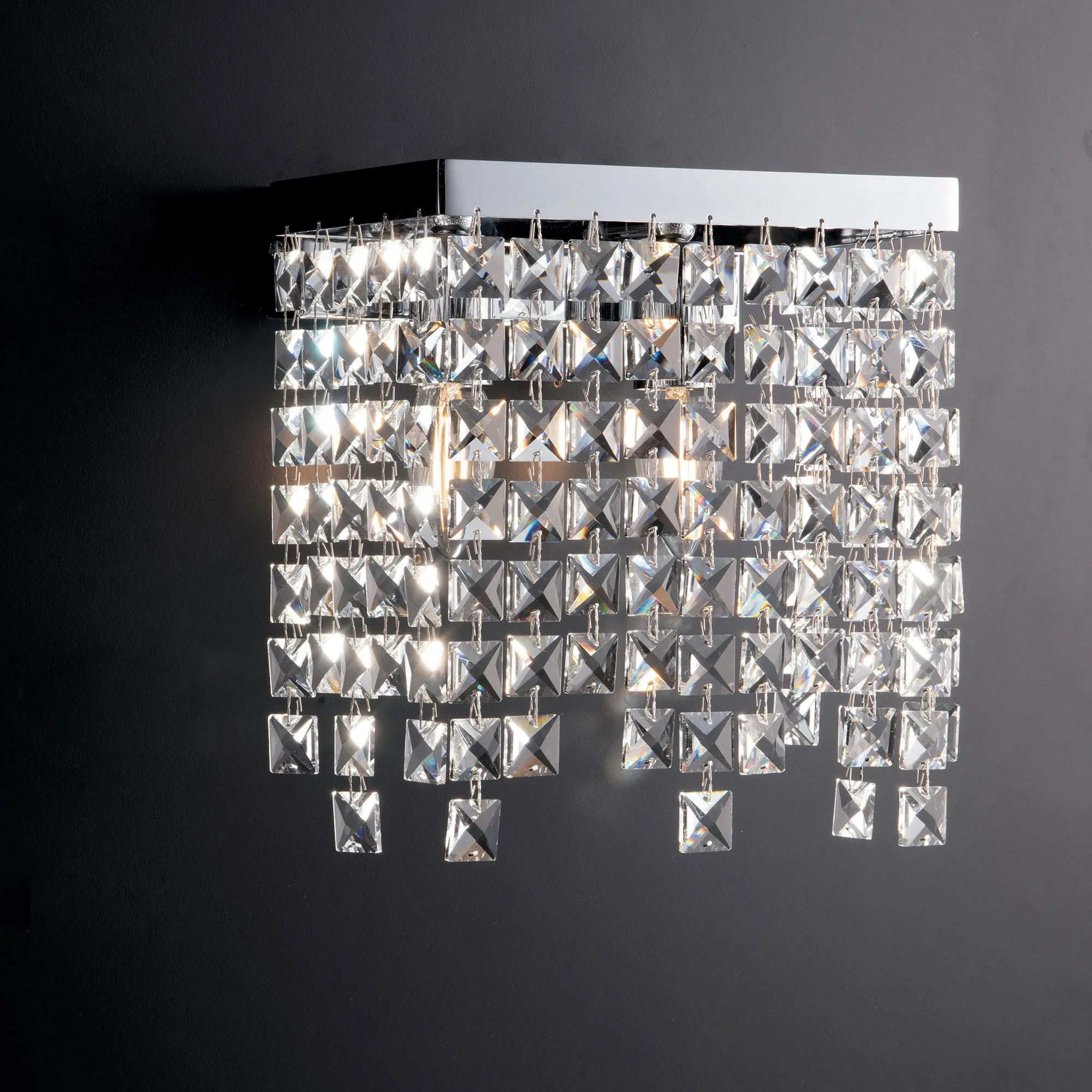 Bonetti Illumina  Appliques da parete in metallo cromato 2 luci con strass in cristallo Penelope - 40W