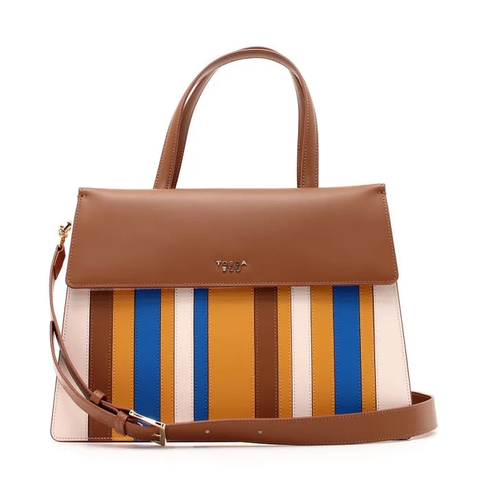 BORSA GRANDE RIGATA FONTANA CUOIO CUOIO