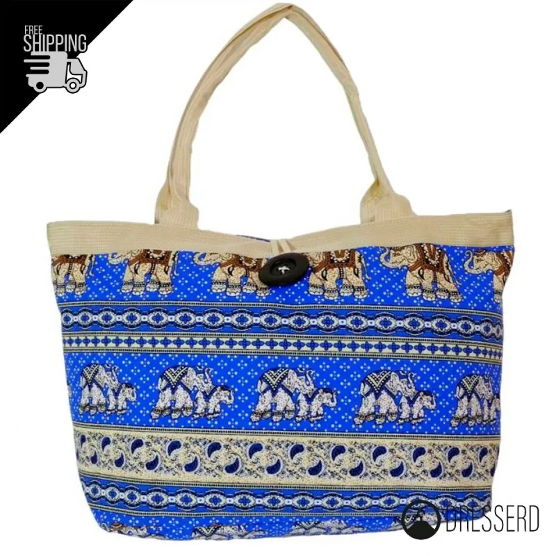 Borsa mare con elefanti
