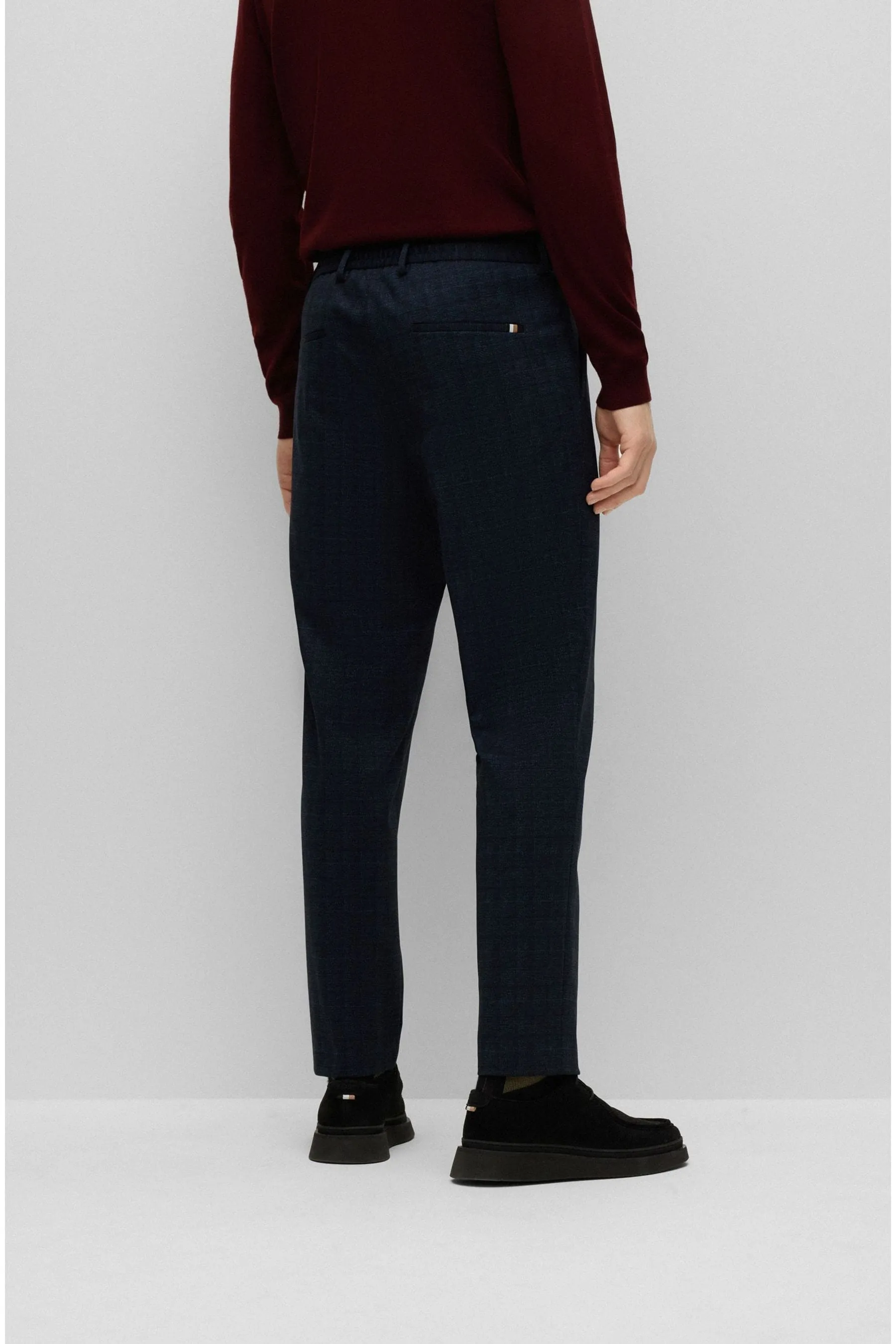 BOSS - A quadri Pantaloni contemporanea stretti in fondo