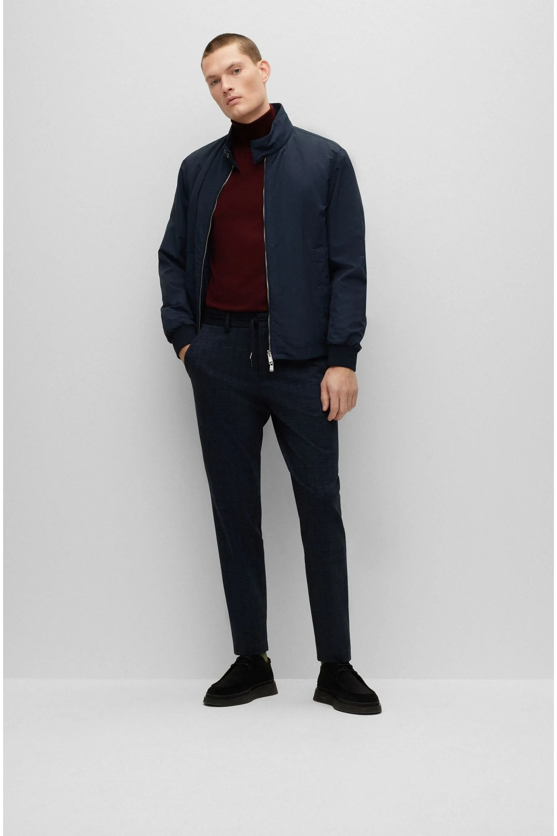 BOSS - A quadri Pantaloni contemporanea stretti in fondo