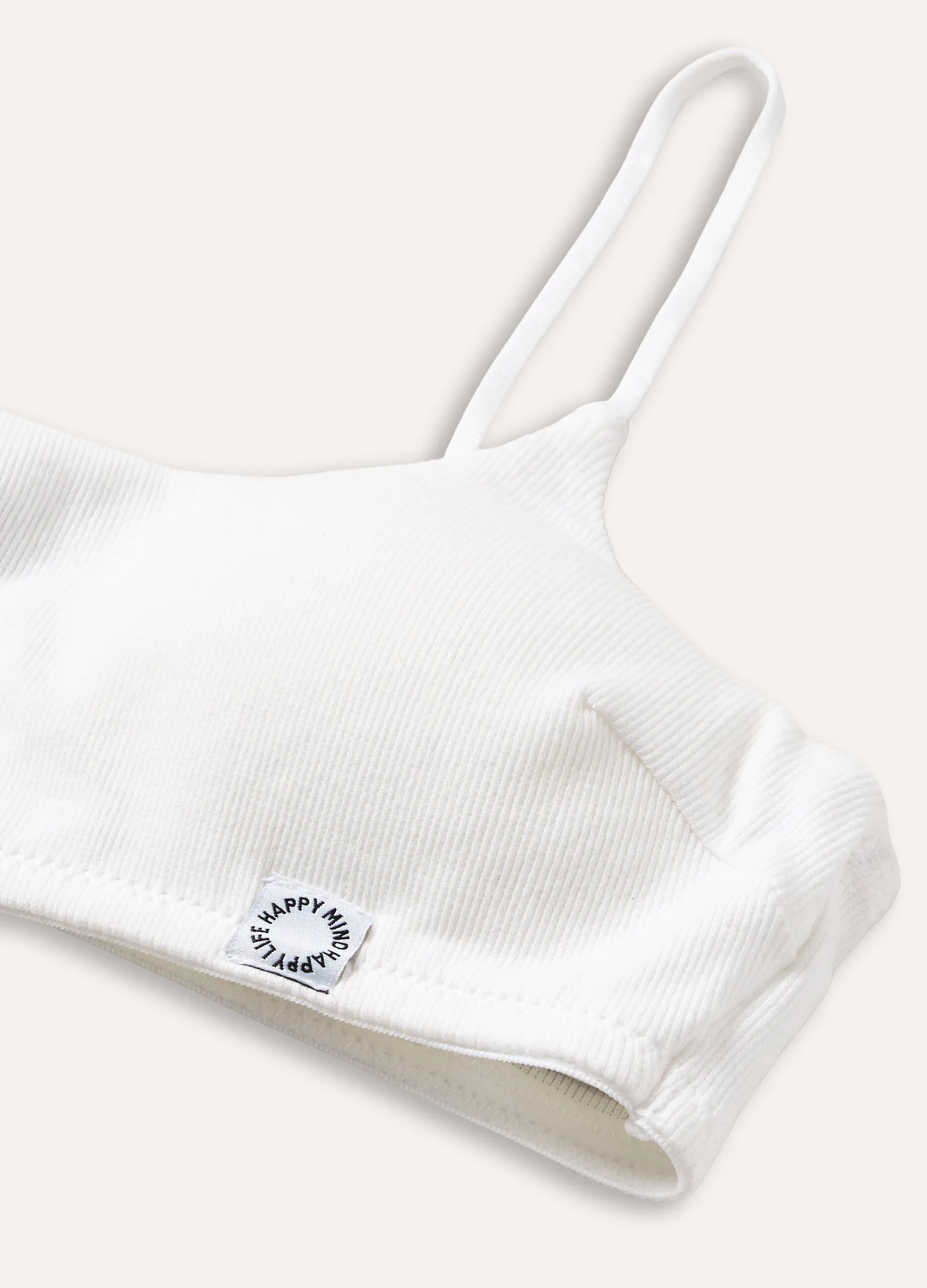 Bralette imbottita in costina di cotone stretch ragazza