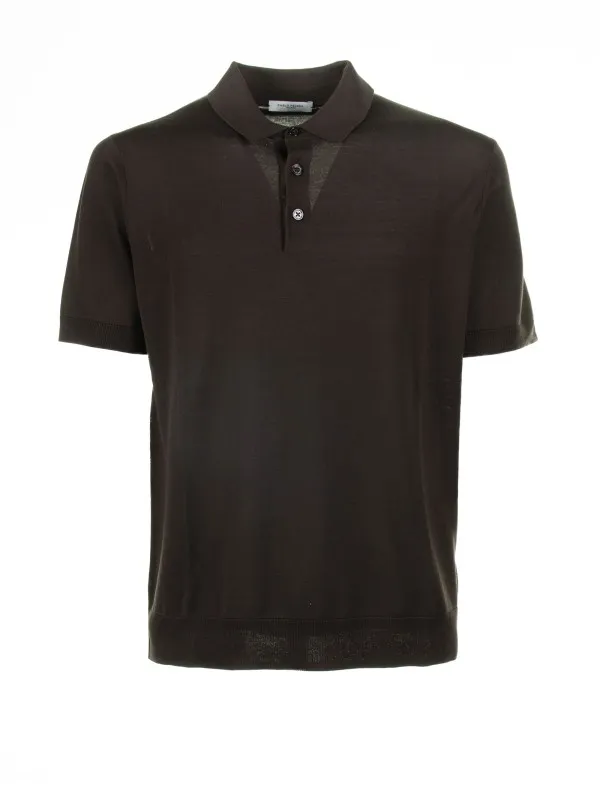 Brown polo shirt with short sleeves