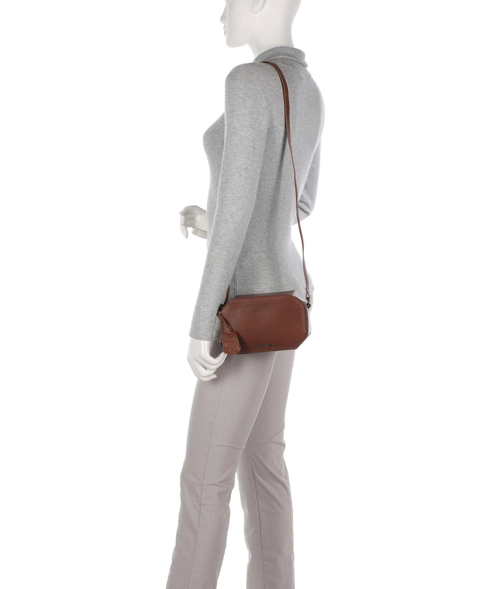  Burkely Nocturnal Nova Borsa a tracolla pelle a grana fine cognac  
