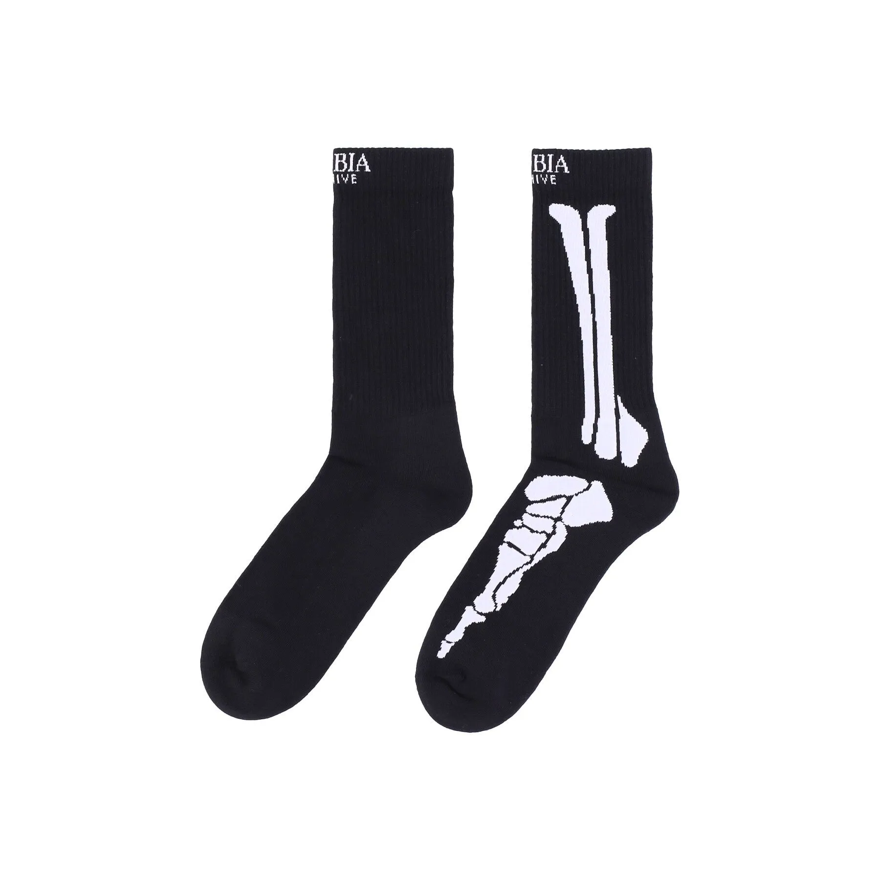 Calza Media Uomo Bones Print Socks Black/white