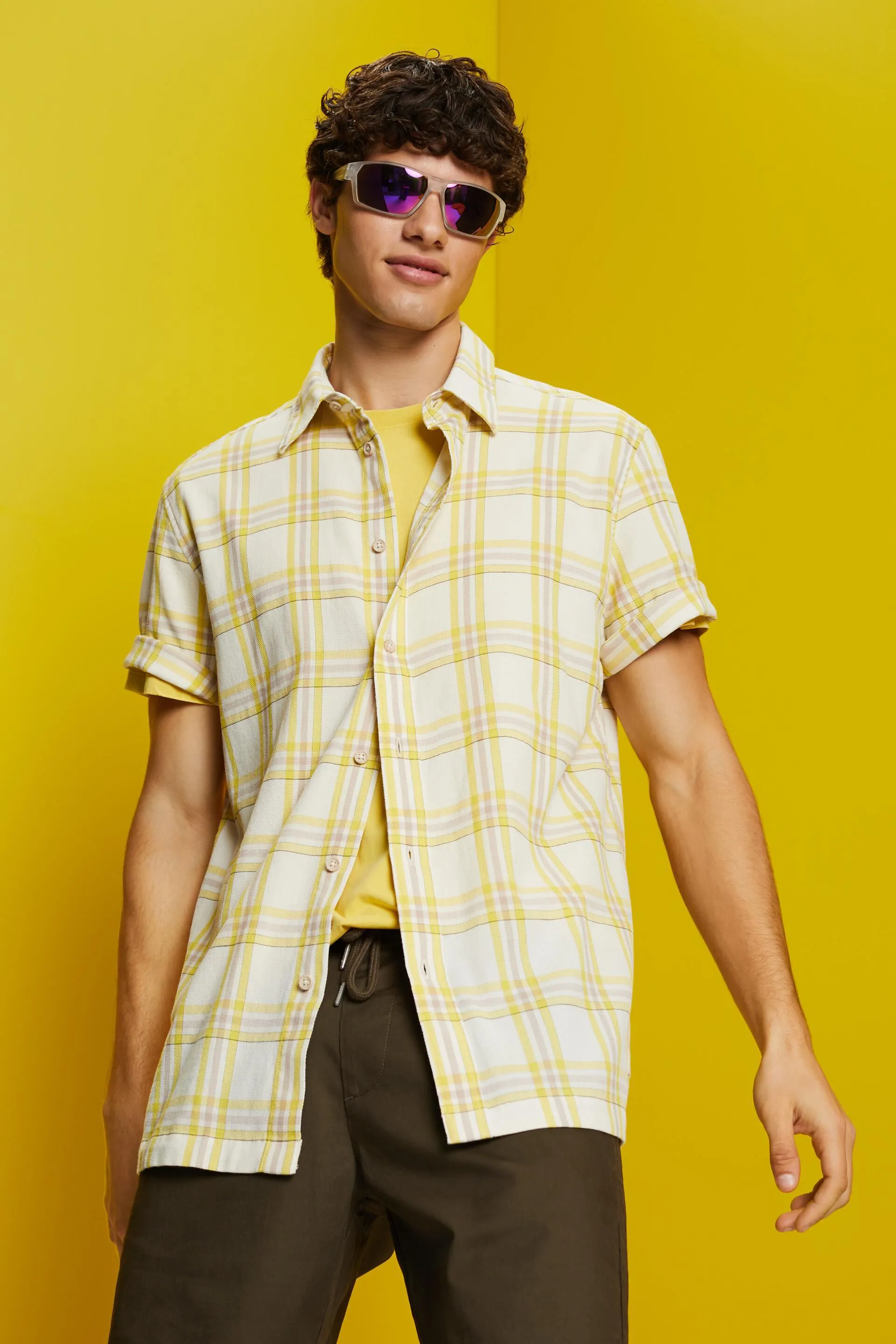 Camicia a quadri con maniche corte
