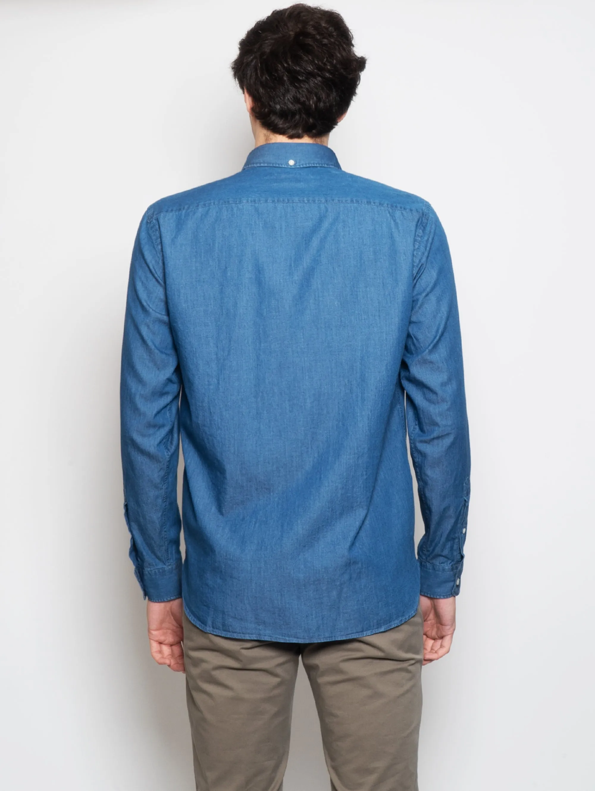 Camicia in Chambray con Taschino Blu