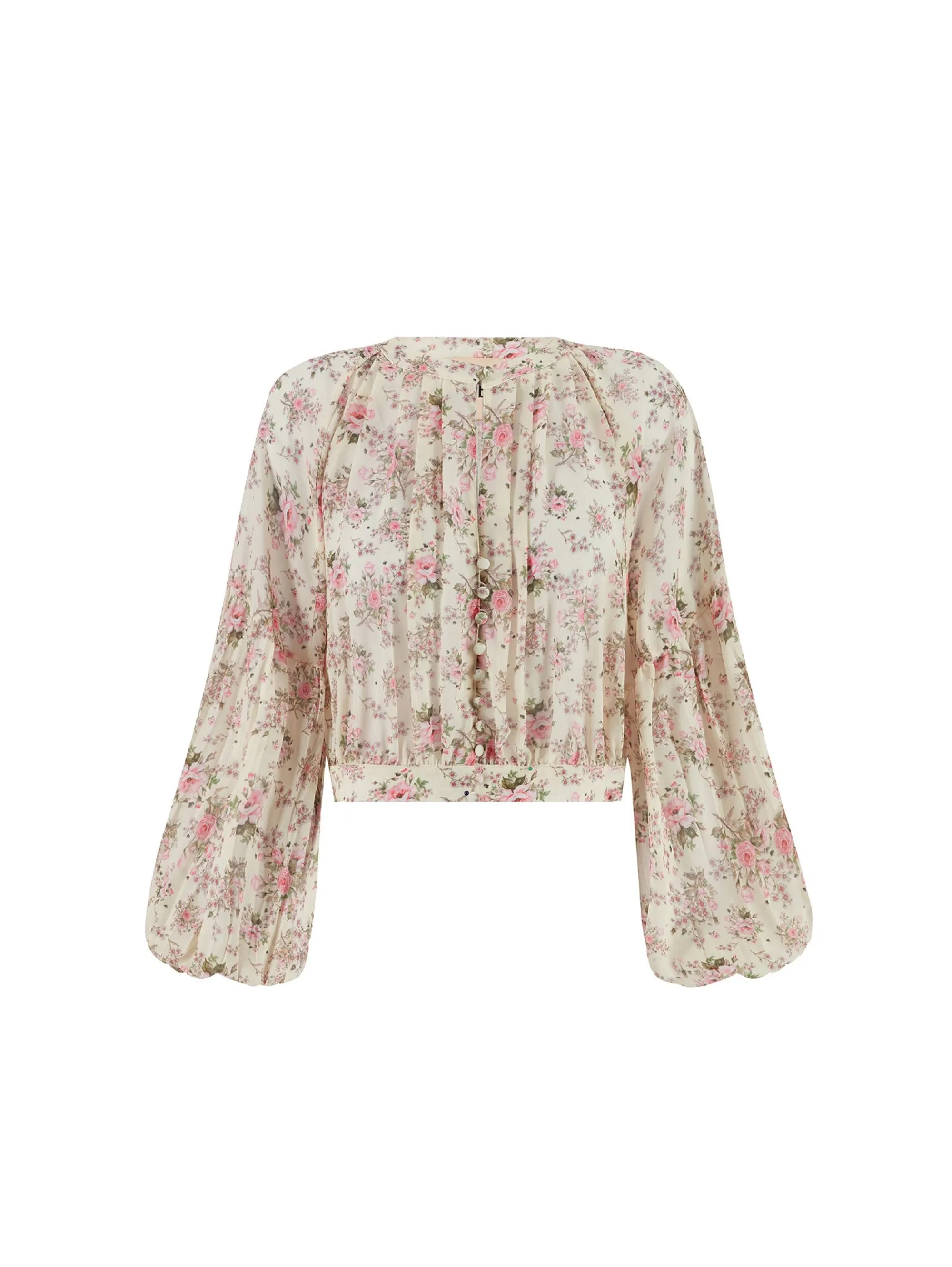 Camicia in Georgette con Stampa Floreale Multicolor