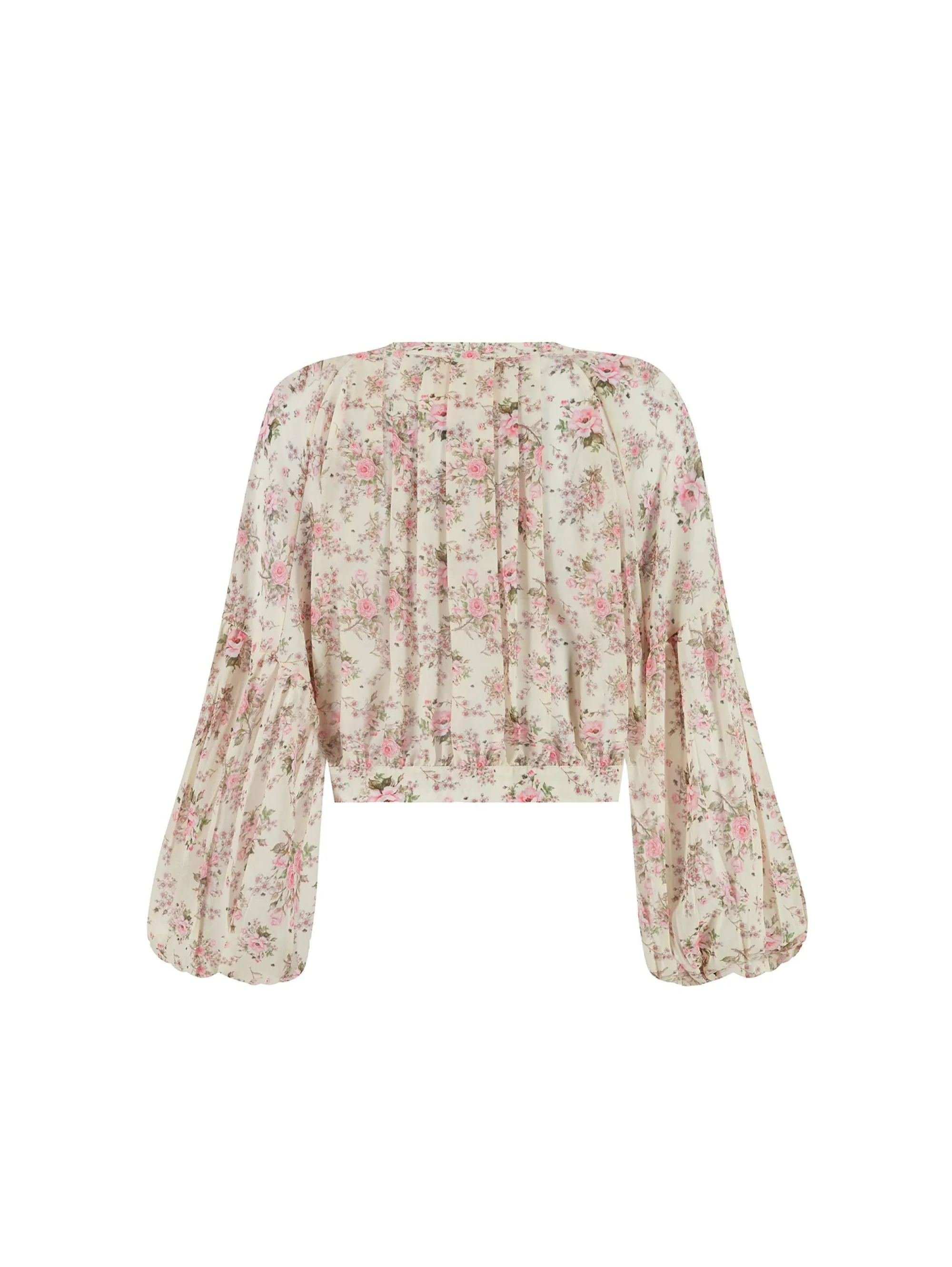 Camicia in Georgette con Stampa Floreale Multicolor
