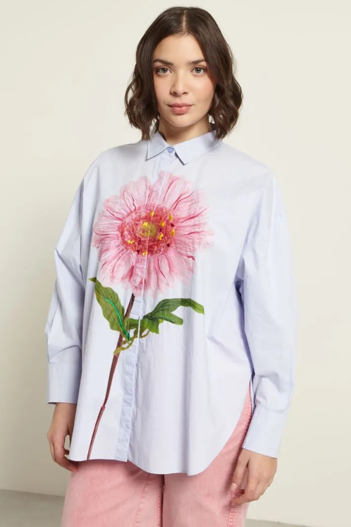 Camicia in popeline stampata