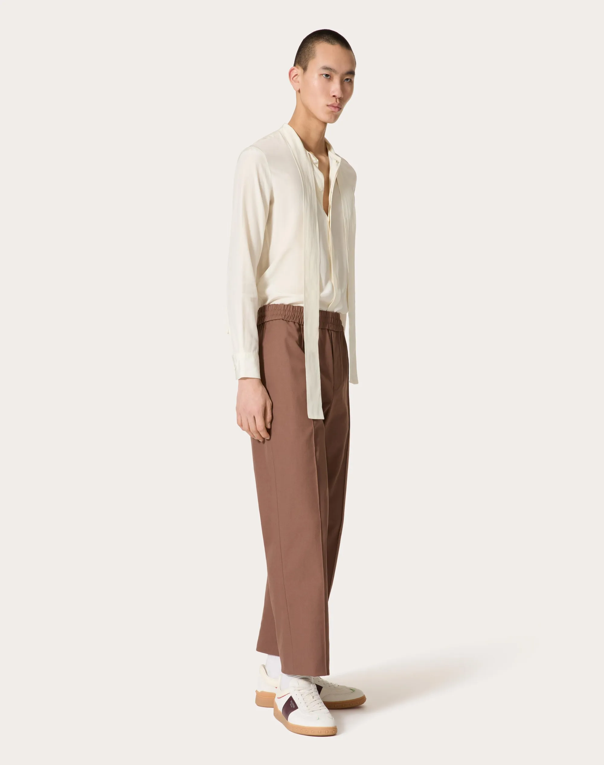 CAMICIA IN SETA CON COLLO A SCIARPA