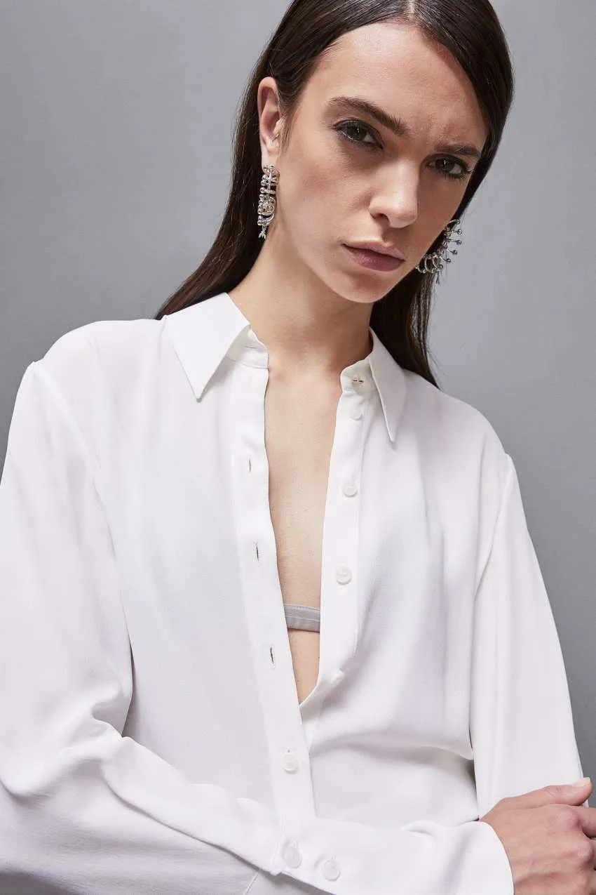 Camicia maniche lunghe in crepe Essential     