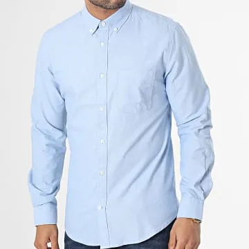 Camicia Neil Oxford a maniche lunghe Azzurro