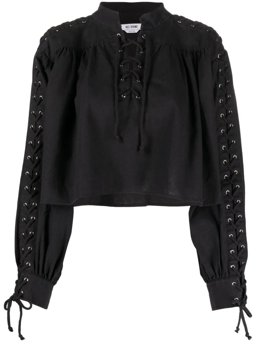 Camicia Pirate con lacci in nero - donna