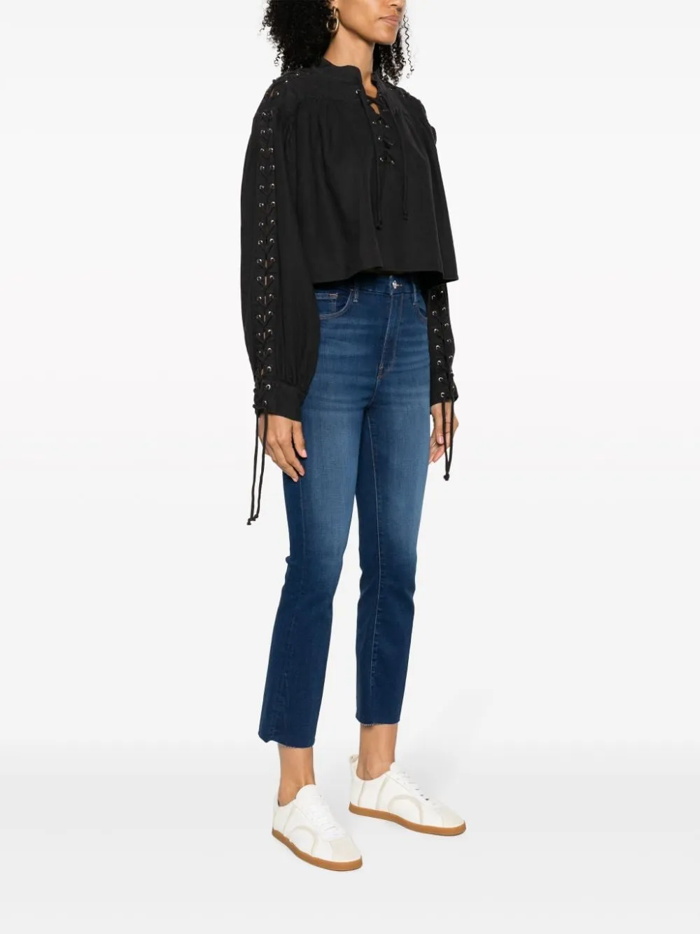 Camicia Pirate con lacci in nero - donna