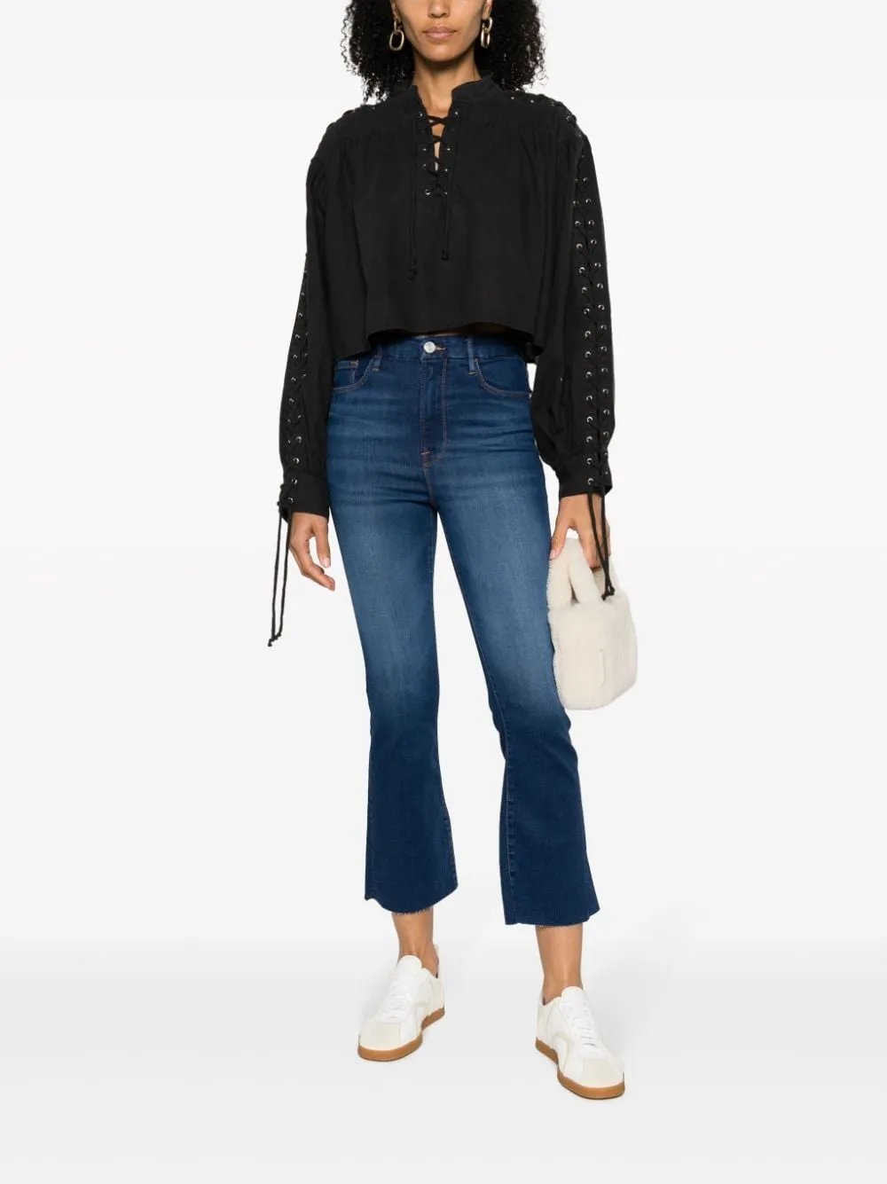 Camicia Pirate con lacci in nero - donna