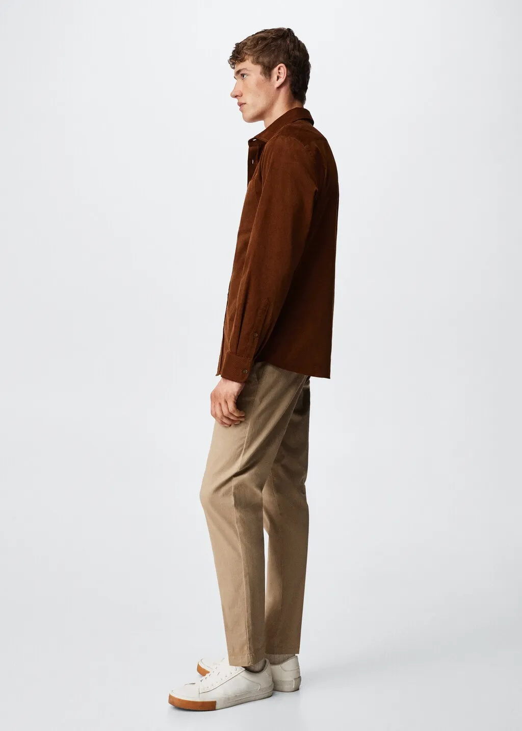 Camicia regular fit micro-velluto a coste