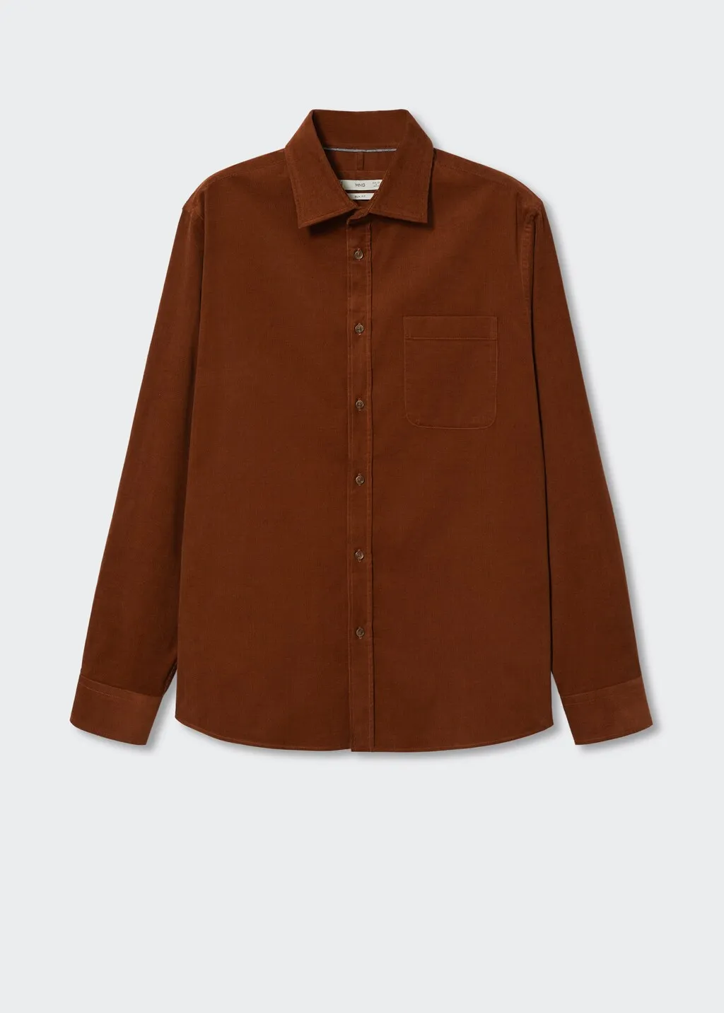 Camicia regular fit micro-velluto a coste