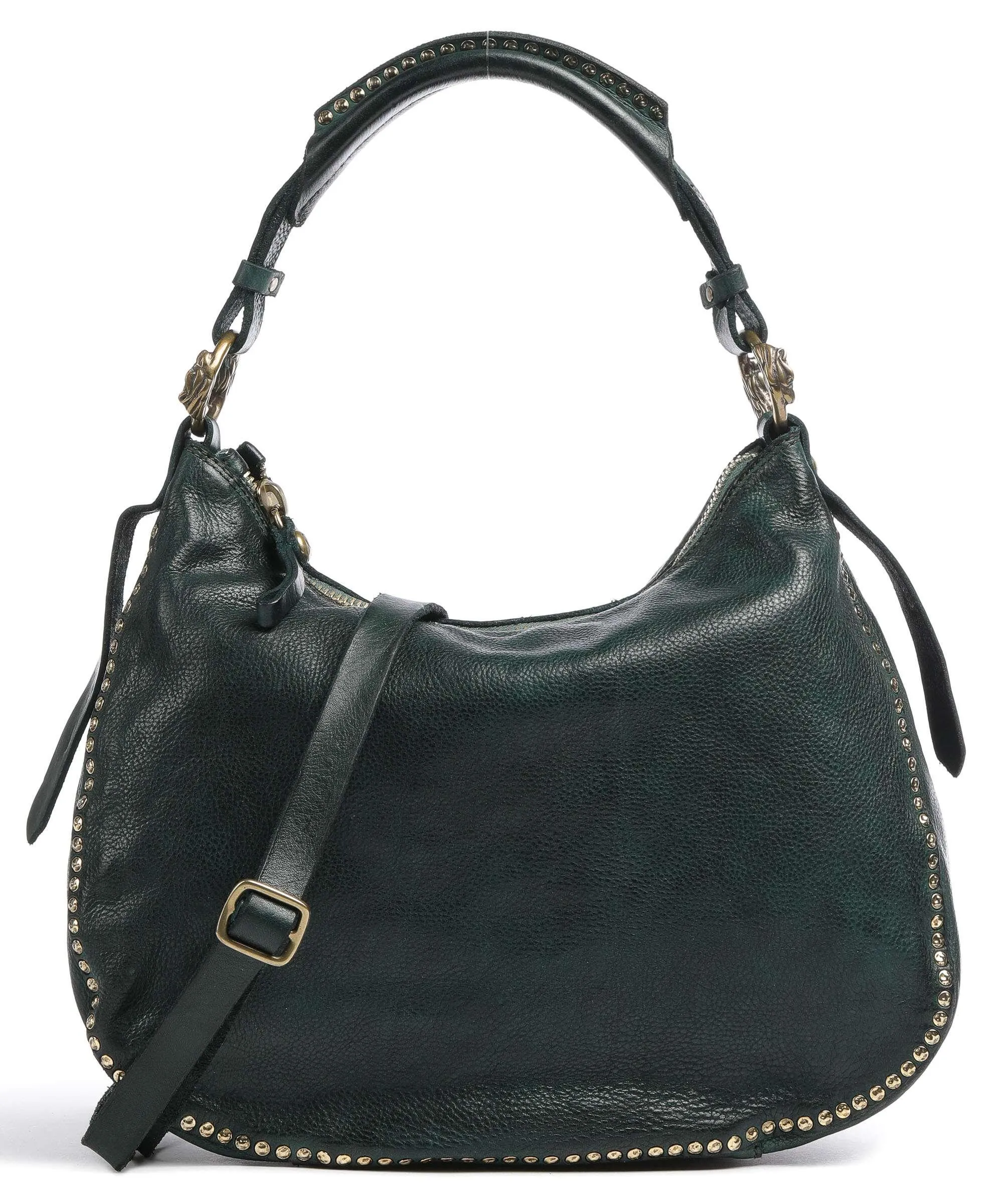  Campomaggi Borsa hobo pelle di vacchetta grana verde scuro  