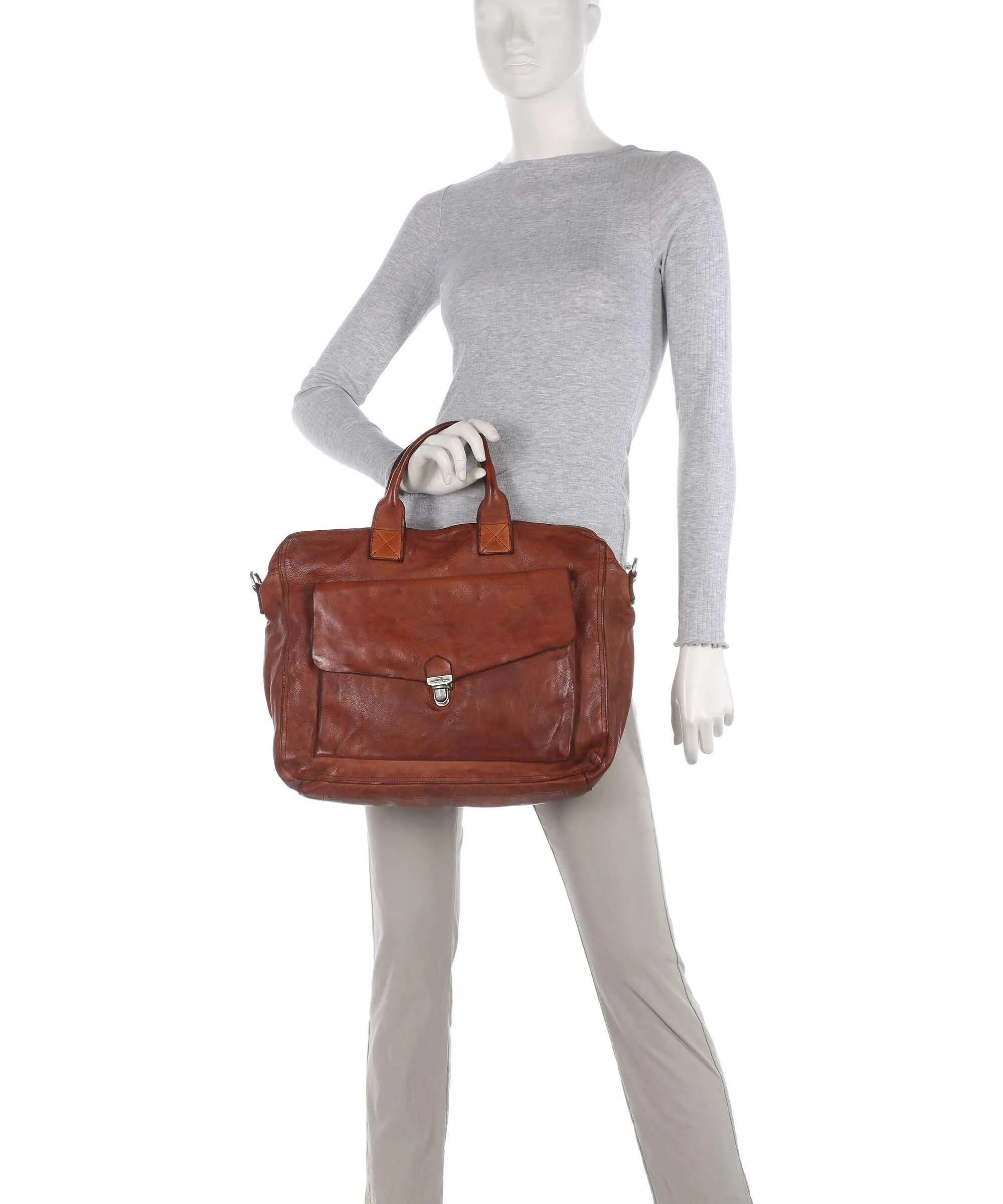  Campomaggi Cartella 14″ pelle di vacchetta grana cognac  
