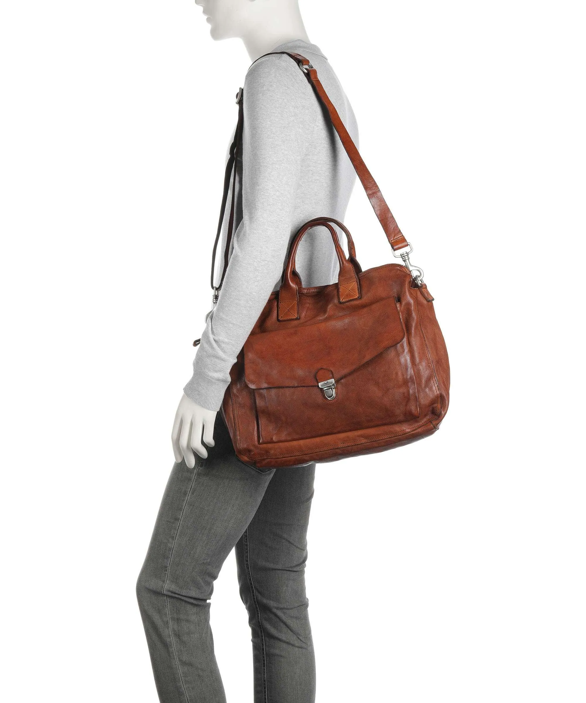  Campomaggi Cartella 14″ pelle di vacchetta grana cognac  