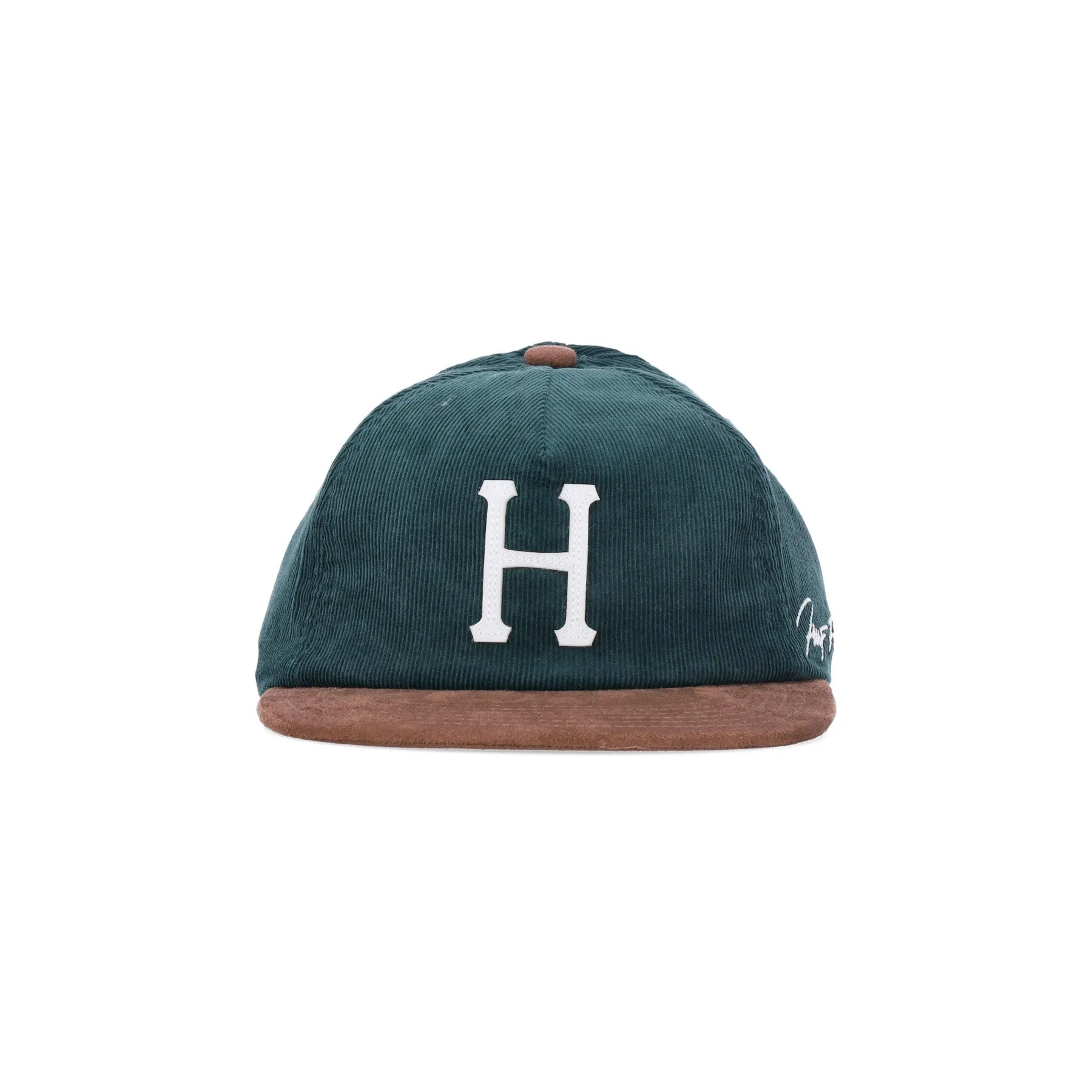 Cappellino Visiera Piatta Uomo Corduroy Classic H Snapback Forest Green