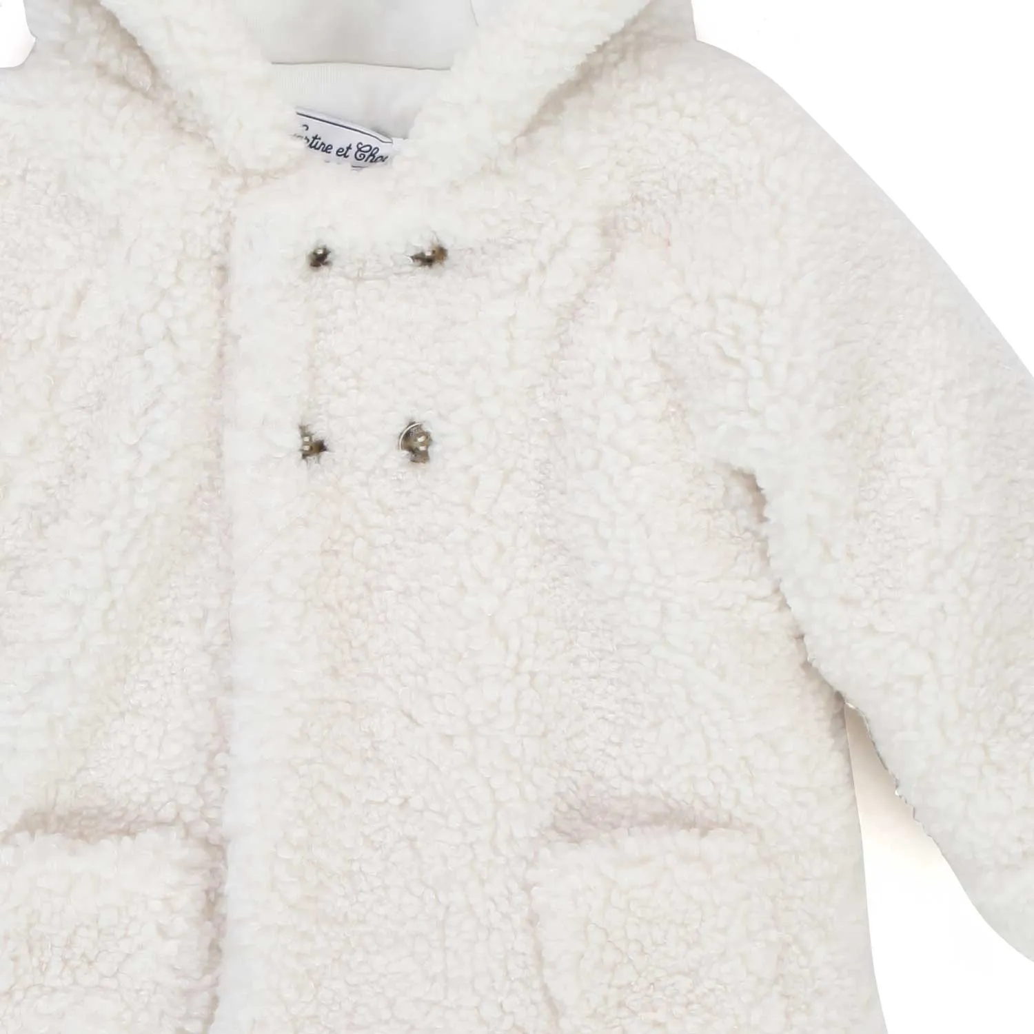 Cappottino Baby Bianco In Eco-Shearling