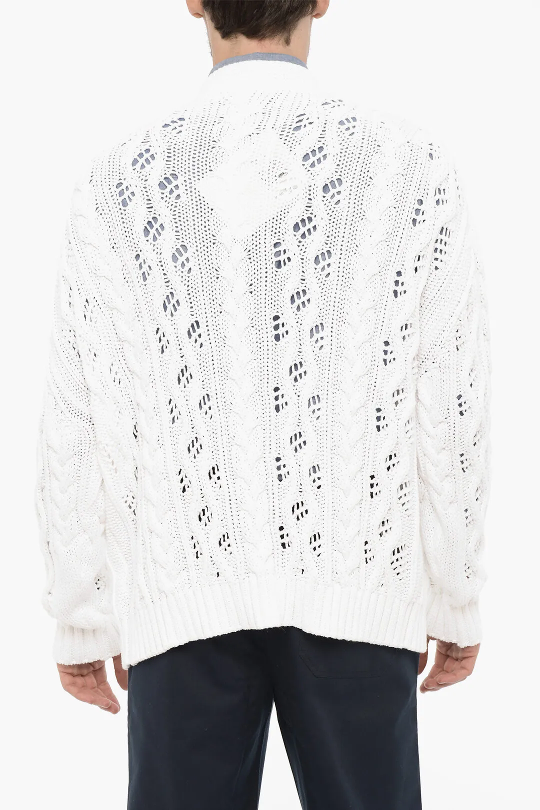 Cardigan a Trecce con Scollo a V