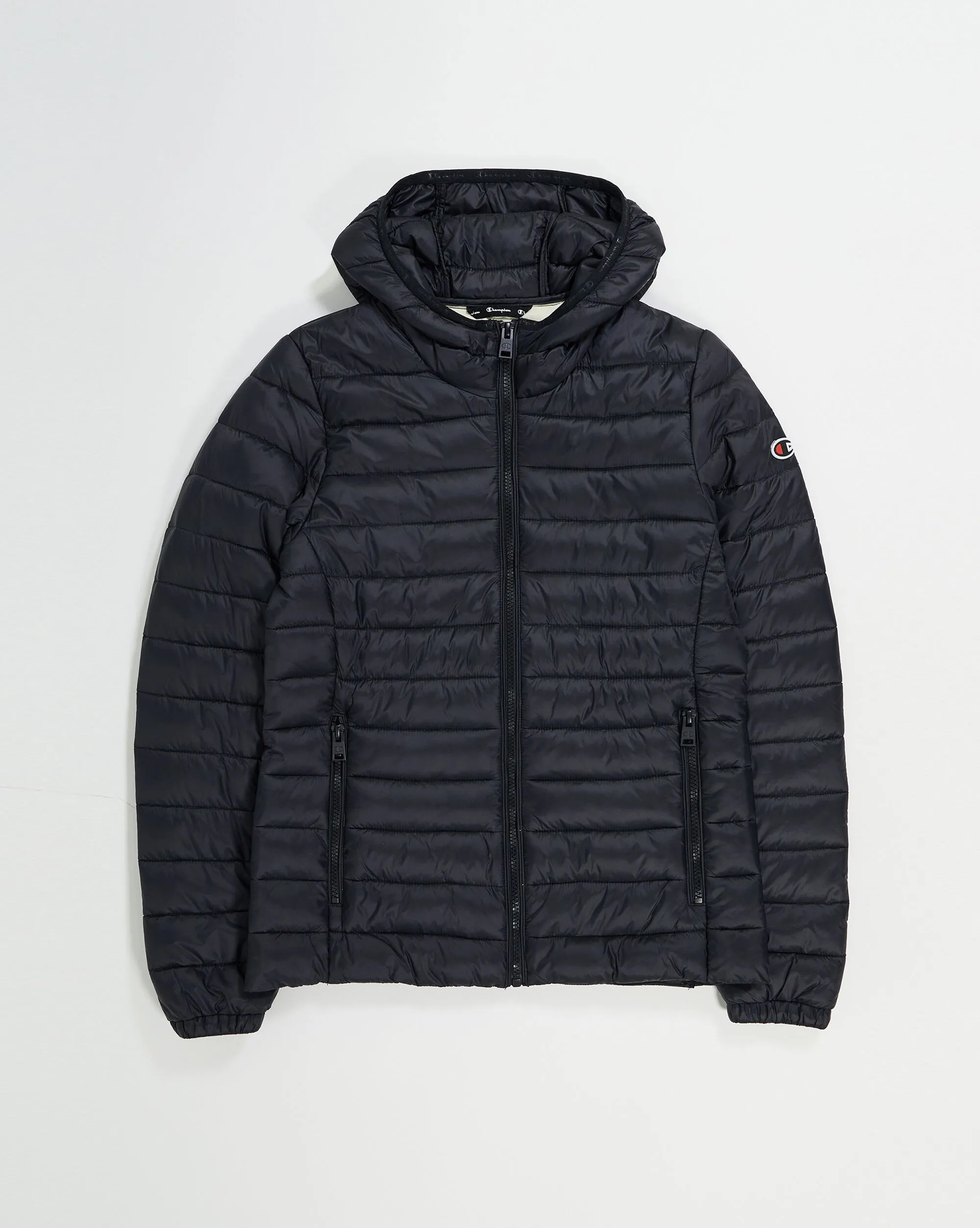 Champion Giacca Imbottita Con Cappuccio Leggera Nero Donna