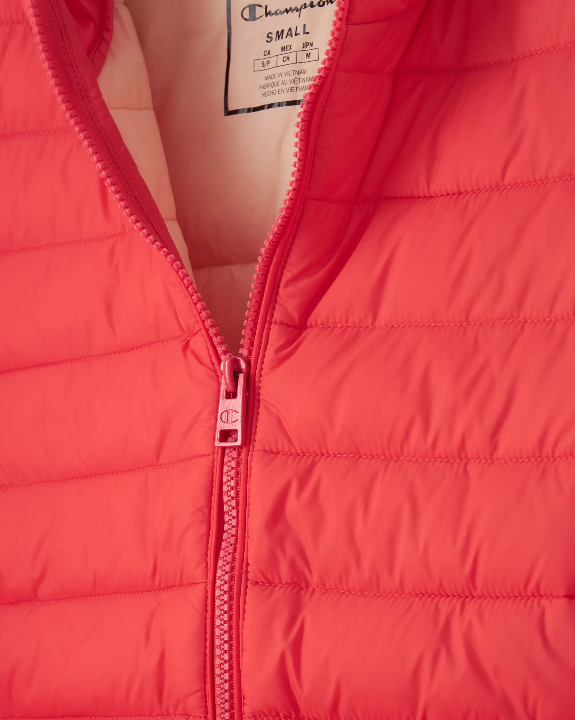 Champion Giacca Imbottita Con Cappuccio Leggera Rosa Donna