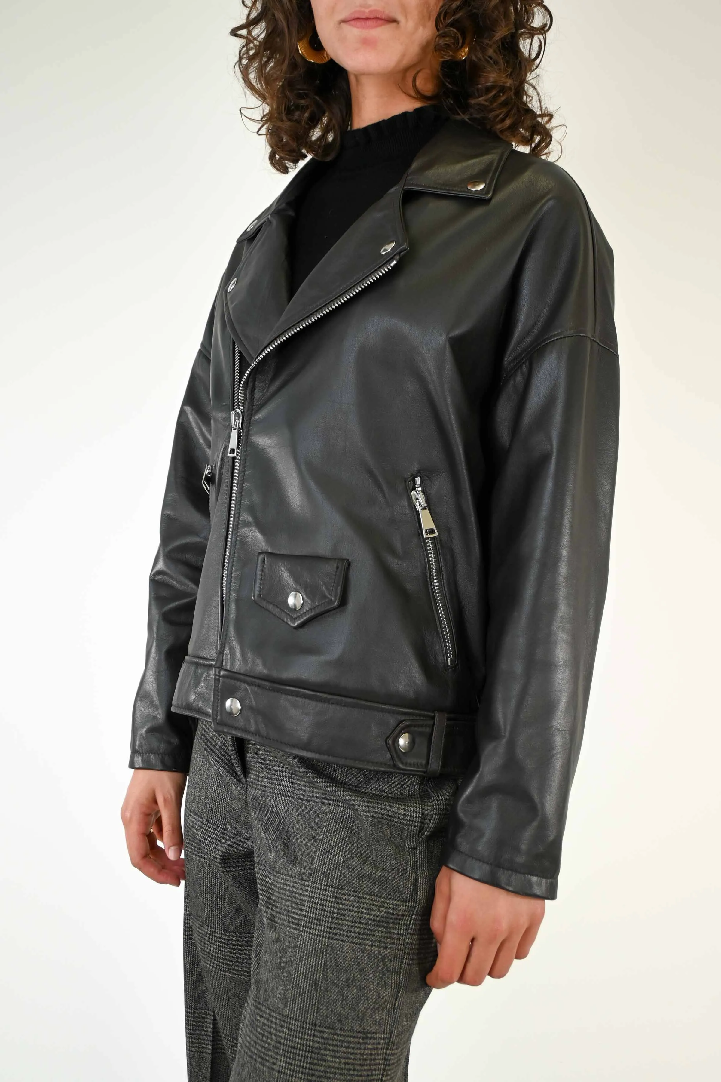 CHIODO OVER VICOLO IN NAPPA COLOR MORO