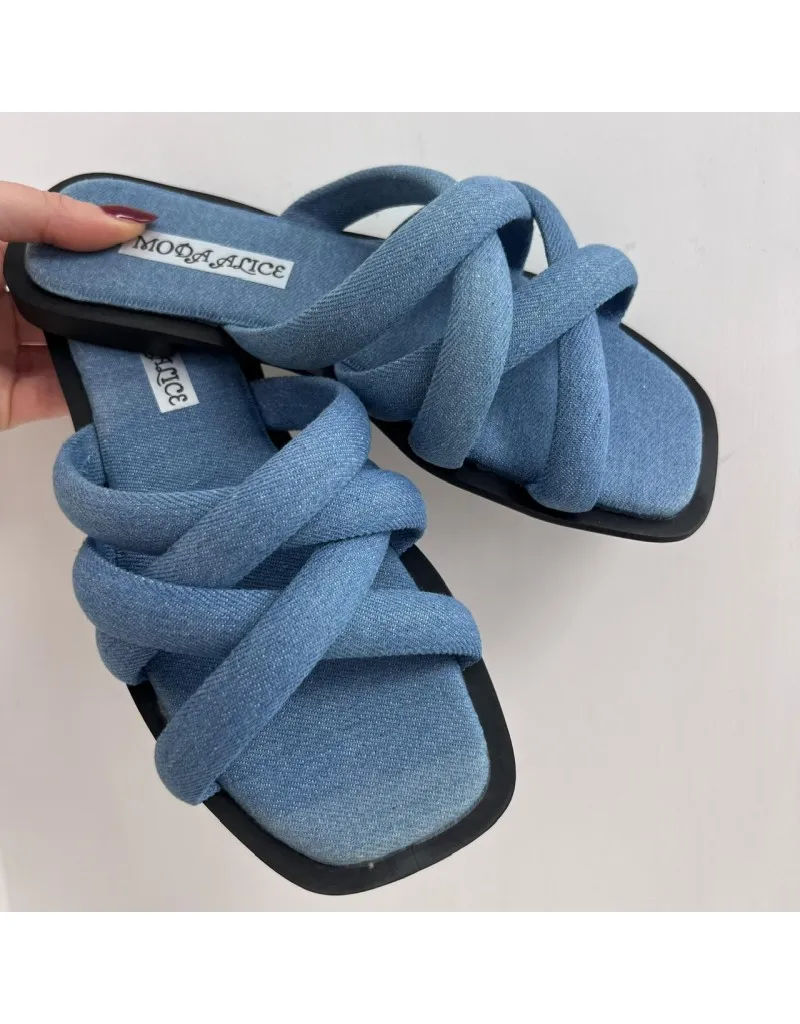 CIABATTE JESSY DENIM CHIARO