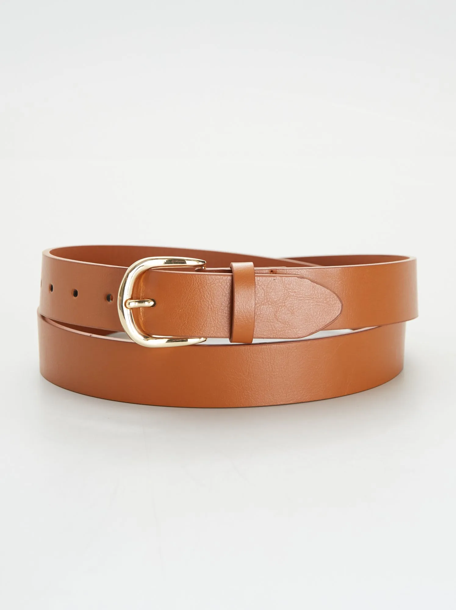 Cintura basic in similpelle - MARRONE
